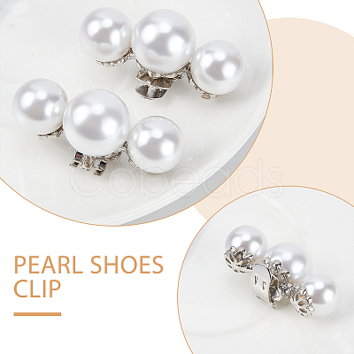 Plastic Imitation Pearl Shoe Decoration FIND-WH0155-050A-1