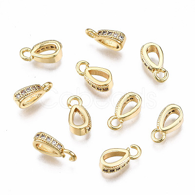 Brass Micro Pave Clear Cubic Zirconia Charms X-KK-Q277-060-NF-1