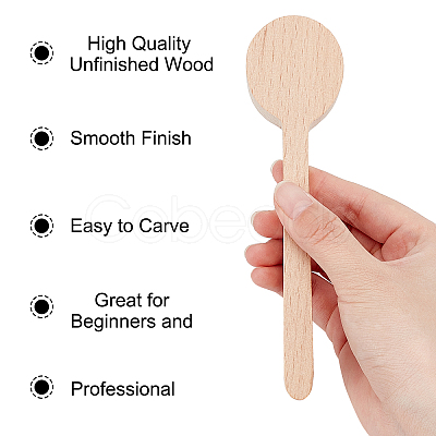 Gorgecraft 4Pcs Beechwood Spoon Mold DIY-GF0005-09-1