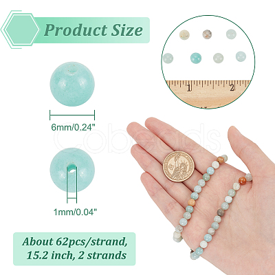 Nbeads 2 Strands Natural Flower Amazonite Beads Strands G-NB0004-46-1