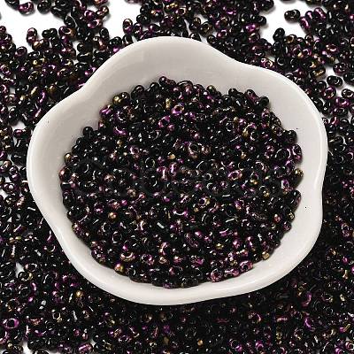 Spray Painted Glass Seed Beads SEED-F005-08A-02-1