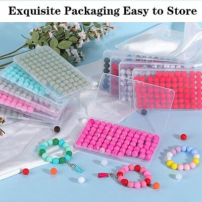 80Pcs Round Silicone Focal Beads SIL-SZ0001-24-24-1