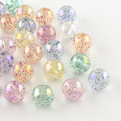 Round AB Color Transparent Acrylic Beads TACR-D005-10mm-M-1