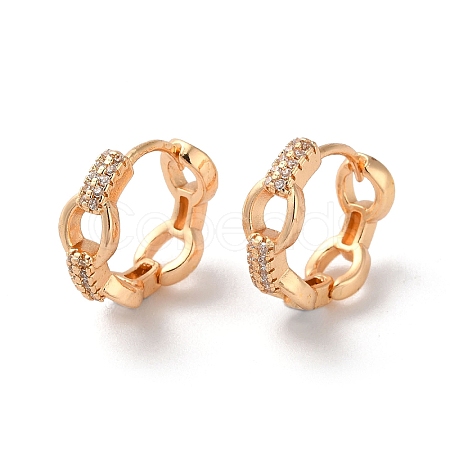 Brass Hoop Earrings with Rhinestone EJEW-K256-56KCG-1