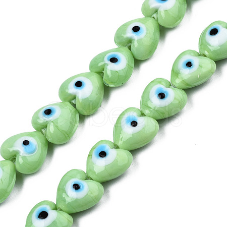 Handmade Evil Eye Lampwork Beads Strands LAMP-N029-010H-1