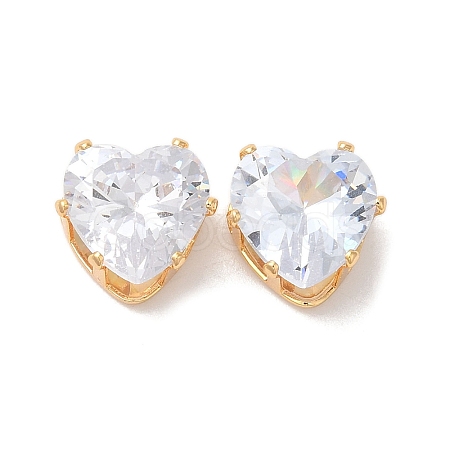 Brass Clear Cubic Zirconia Cabochons STAS-M294-30C-1