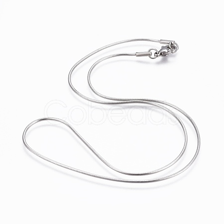 304 Stainless Steel Snake Chain Necklaces NJEW-F248-02C-P-1