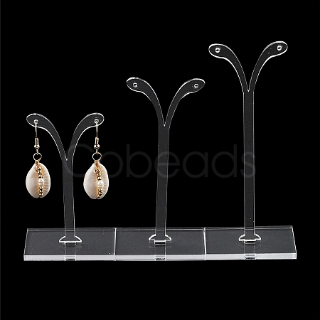 3Pcs 3 Sizes Plastic Earring Display Stands EDIS-YW0001-03-1