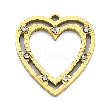 Ion Plating(IP) 304 Stainless Steel Rhinestone Pendants STAS-U034-01G-1