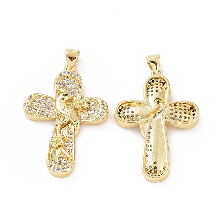 Brass Micro Pave Cubic Zirconia Pendants ZIRC-P106-06G-1