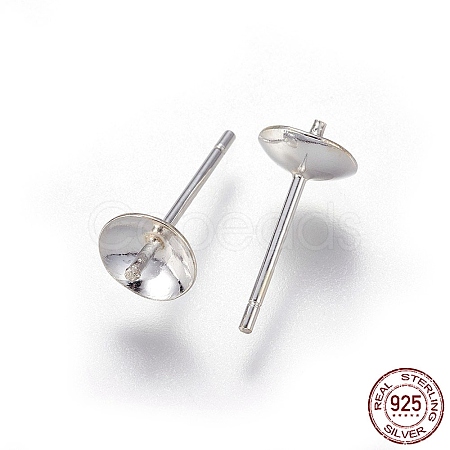 925 Sterling Silver Stud Earring Findings STER-E062-04D-S-1