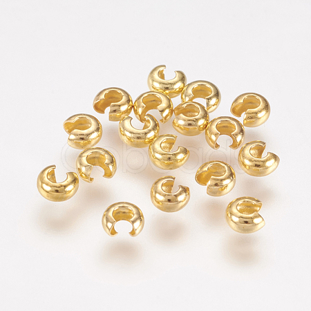 Brass Crimp Beads Covers X-EC266-1G-1