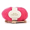 25G Angora Mohair Wool Fiber Knitting Yarn, for Shawl Scarf Doll Crochet Supplies, Round, Hot Pink, 1mm