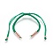 Nylon Cord Braided Bead Bracelets Making, with Brass Beads, Long-Lasting Plated, Real Rose Gold Plated, Green, 10-1/4 inch~11-5/8 inch(26~29.6cm)