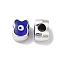 CCB Plastic Enamel European Beads, Large Hole Beads, Medium Blue, Rabbit, 12.5x10x9mm, Hole: 5mm