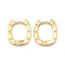 Brass Oval with Polka Dot Hoop Earrings for Woman, Real 18K Gold Plated, 16x13.5x2.5mm, Pin: 0.8mm