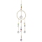 Alloy Hanging Ornaments, Iron Chain & Glass Round Tassel for Home Garden Decorations, Ring, 515mm