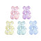 Transparent Acrylic Beads, Glitter Powder, Bear, Mixed Color, 18.5x12x8mm, Hole: 1.6mm