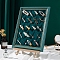 Desktop Wooden Hair Clip Display Frame, Wall -Mounted Hair Clip Organizer Covered by Velvet, Rectangle, Teal, 40x30cm