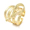 Brass Bowknot Wide Open Cuff Rings for Women, Golden, 24mm, Adjustable 