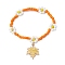 Glass Stretch Bracelets, Dark Orange, Inner Diameter: 2 inch(5cm)