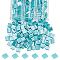 Nbeads 240Pcs Glass Seed Beads, 2-Hole, Rectangle, Medium Turquoise, 5x4.5~5.5x2~2.5mm, Hole: 0.5~0.8mm