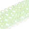 Electroplate Glass Beads Strands, Imitation Jade Beads, Pearl Luster Plated, Faceted, Rondelle, Pale Green, 3.5~3.8x3mm, Hole: 0.4mm, about 113~115pcs/strand, 12.80~12.99 inch(32.5~33cm)