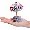 Natural Mixed Stone Chips Tree Decorations, Fluorite Base Copper Wire Feng Shui Energy Stone Gift for Home Desktop Decoration, 120mm