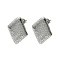 Non-Tarnish 304 Stainless Steel Stud Earring Findings, with Loop, Rhombus, 25x22mm, Hole: 2.5mm, Pin: 10.5x0.5mm