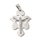 Non-Tarnish 304 Stainless Steel Pendants, Crucifix Cross Charm, Stainless Steel Color, 40x30x4mm, Hole: 7x5mm