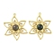 Natural Agate Hollow Pendants, 304 Stainless Steel Flower Charms, Real 14K Gold Plated, 48x38.5x6mm, Hole: 2.2mm