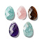 Natural Mixed Stone Pendants, Faceted Teardrop Charms, 30x18x6mm, Hole: 1.5mm