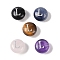 Natural Mixed Gemstone Beads, Flat Round with Letter, Letter L, 8.5~9x5~5.5mm, Hole: 1.2mm