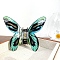 Acrylic Claw Hair Clips, Butterfly, Turquoise, 115x85mm