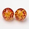 Resin Round Beads, Gold, Imitation Amber Style, about 16mm in diameter, hole: 3mm