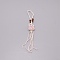 Irregular Gemstone Hanging Pendant Decoration, with Cotton Cord & Wood Beads, for Car Interior Ornament Accessories, 300~340mm