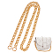 Curb Chain Bag Handles, Aluminum Bag Chains, with Alloy Spring Gate Ring, Golden, 102.5cm