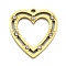 Ion Plating(IP) 304 Stainless Steel Rhinestone Pendants, Heart, Real 18K Gold Plated, 20x18x2mm, Hole: 1.4mm