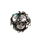 Preciosa&reg MAXIMA Crystal Stones in Settings, Czech Crystal, 719 36 001 Ball Rondelle with Chatons MAXIMA, 00030 Crystal, Black, 8mm