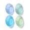 Frosted Glass Rhinestone Cabochons, Faceted, Pointed Back, Egg Shape, Mixed Color, 14x10x5.5mm