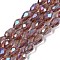 Transparent Electroplate Glass Beads Strands, AB Color Plated, Faceted, Teardrop, Rosy Brown, 11.5x8mm, Hole: 1.2mm, about 55~57pcs/strand, 25.59''(65cm)