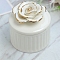 Porcelain Jewelry Boxes, for Jewerly Dispaly, Flower, Ghost White, 80x80mm