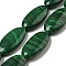 Synthetic Malachite Beads Strands, Flat Oval, 24~24.5x12x5~5.5mm, Hole: 1mm, about 16pcs/strand, 15.35''(39cm)