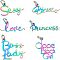 Unicraftale Word Theme 201 Stainless Steel Pendants, with Jump Rings, Word, Rainbow Color, 7~20x16~23x1mm, Hole: 3mm, 12pcs/box