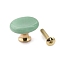 Flat Round Natural Green Aventurine Drawer Knobs, with Brass, Cabinet Pulls Handles, Doorknob Accessories, 25x7mm