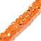 Electroplate Glass Beads Strands, AB Color Plated, Faceted, Rondelle, Orange, 8x7.3mm, Hole: 1.4mm, about 70pcs/strand, 20.28''(51.5cm)