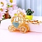 Heart Pumpkin Car Alloy Rhinestone Keychain, Korean Version Women's Bag Pendant Keychain, Blue Zircon, 10x5cm