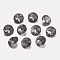 Faceted Glass Rhinestone Charms, Imitation Austrian Crystal, Flat Round, Black Diamond, 12x6mm, Hole: 1.5mm