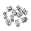 Alloy Initial Slide Charms with Grade A Rhinestones ALRI-R032-E-FF-1