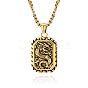 Retro Chinese Style Dragon-Shaped Titanium Steel Pendant Box Chain Necklaces PW-WGA2FFF-02-1